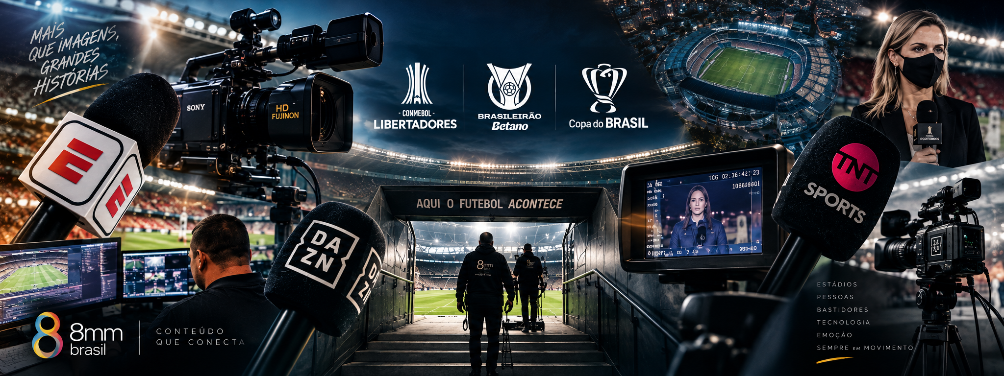 Montagem histórica da 8mm Brasil no audiovisual esportivo